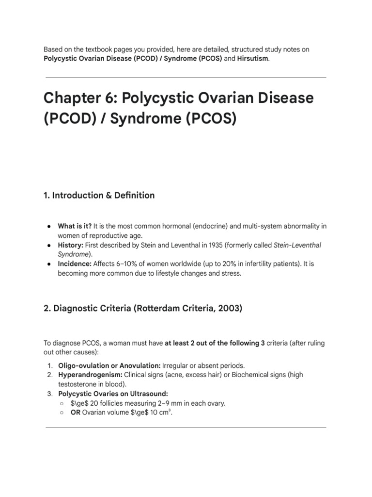 PCOS | PDF | Polycystic Ovary Syndrome | Endocrine System