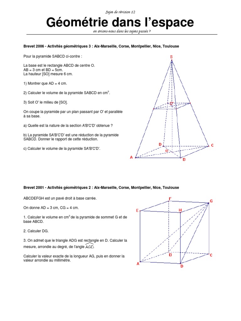 Géométrie Dans L'espace | PDF | Zone | Triangle