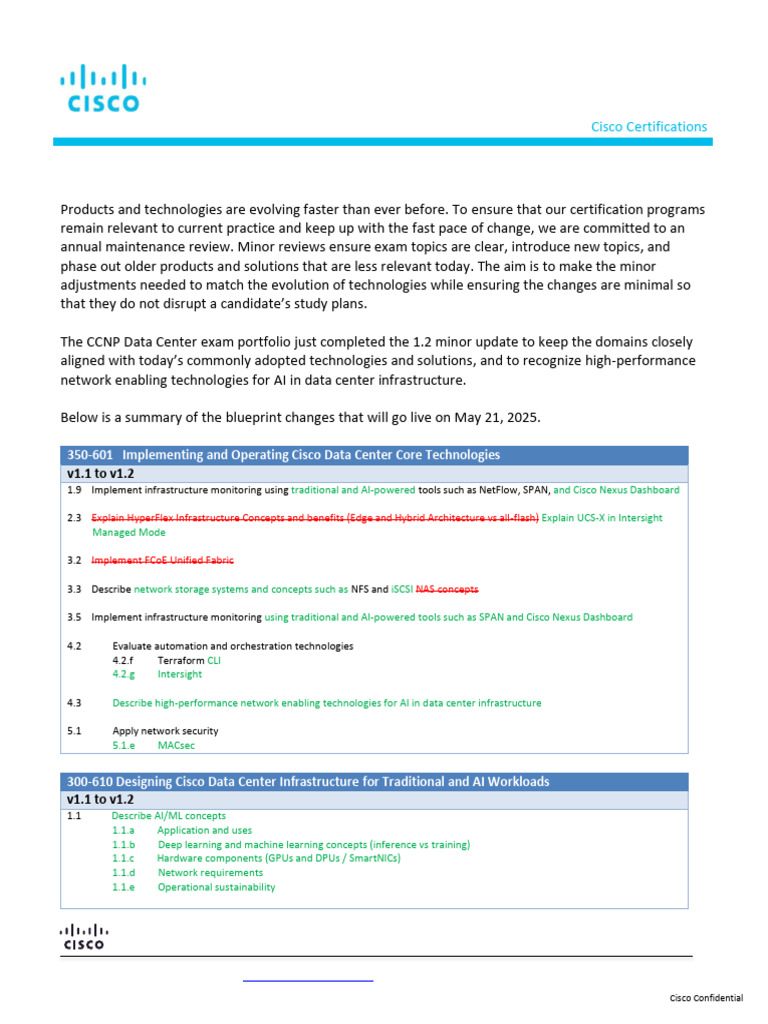 CCNP Data Center 1.2 Update Overview | PDF | Computer Architecture ...