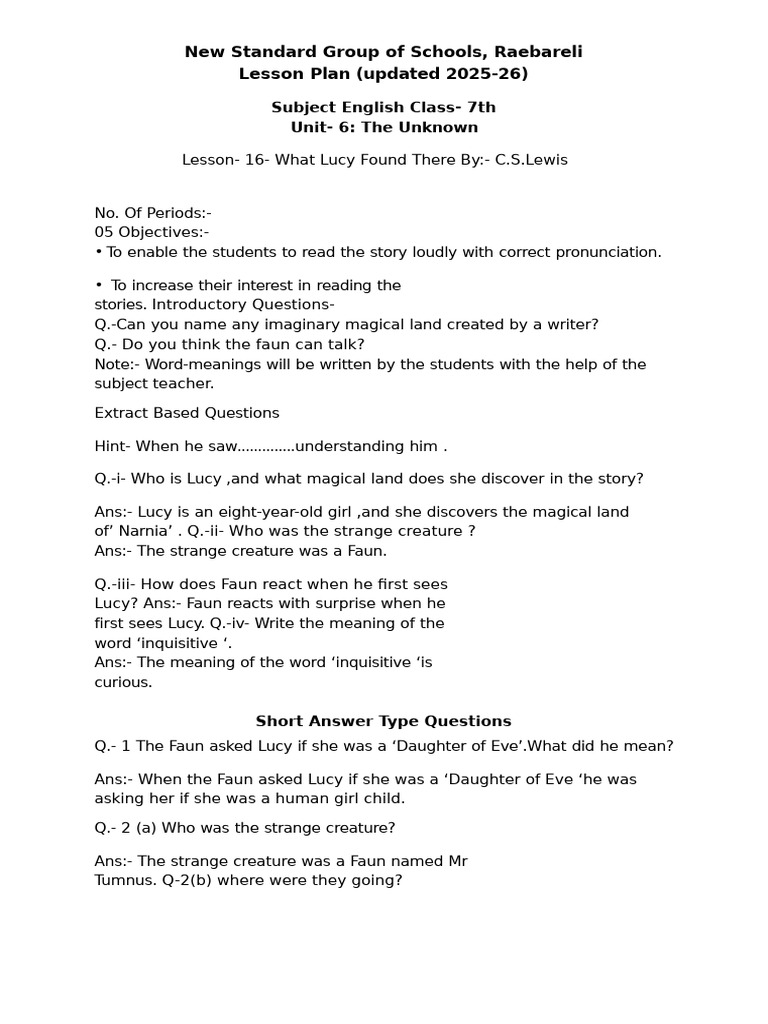 Class -7 L-16 Updated Lesson Plan 2025-26 | PDF