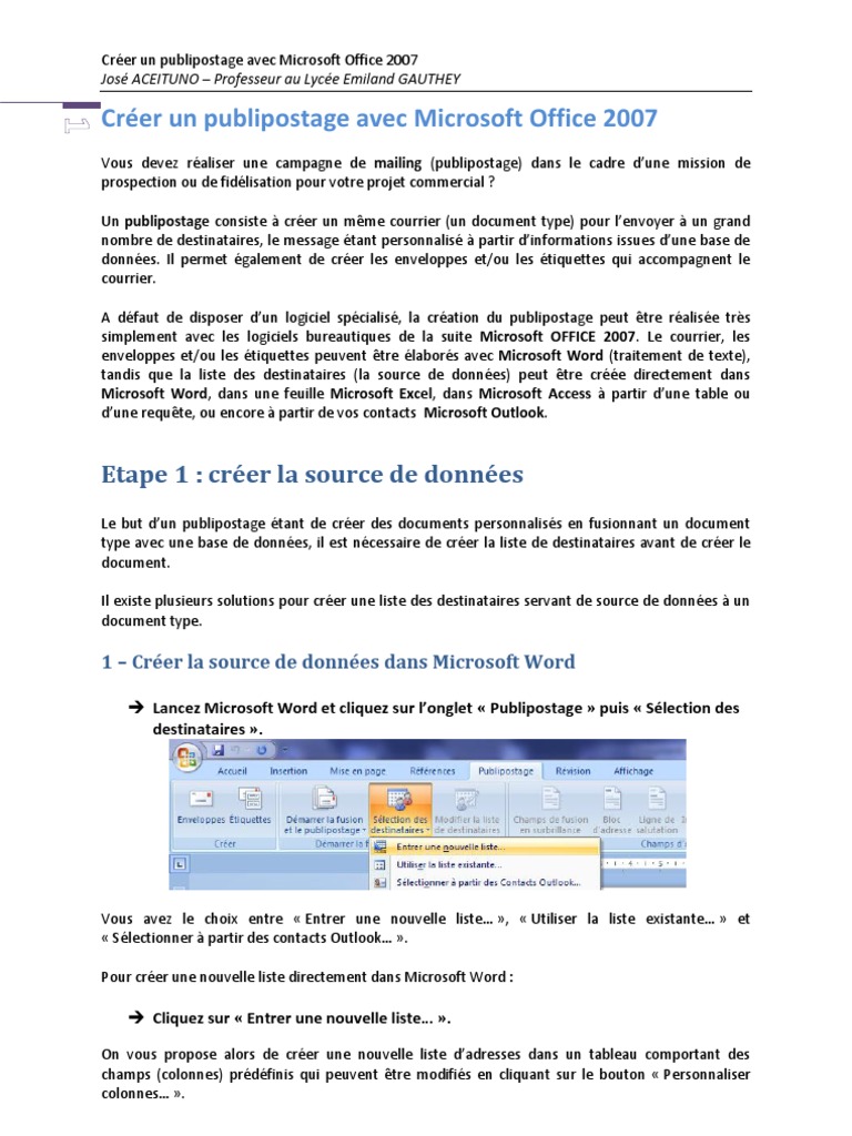 exemple de lettre de publipostage commercial