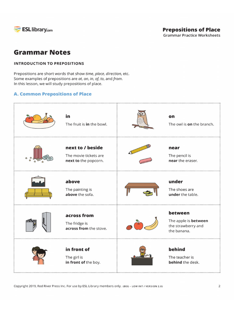 Prepositions Exercise | PDF