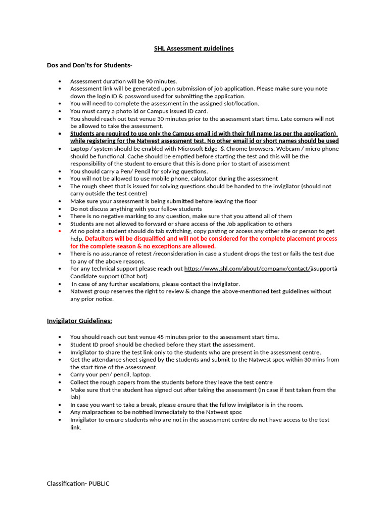 SHL Assessment Guidelines 1 | PDF | Computing | Software