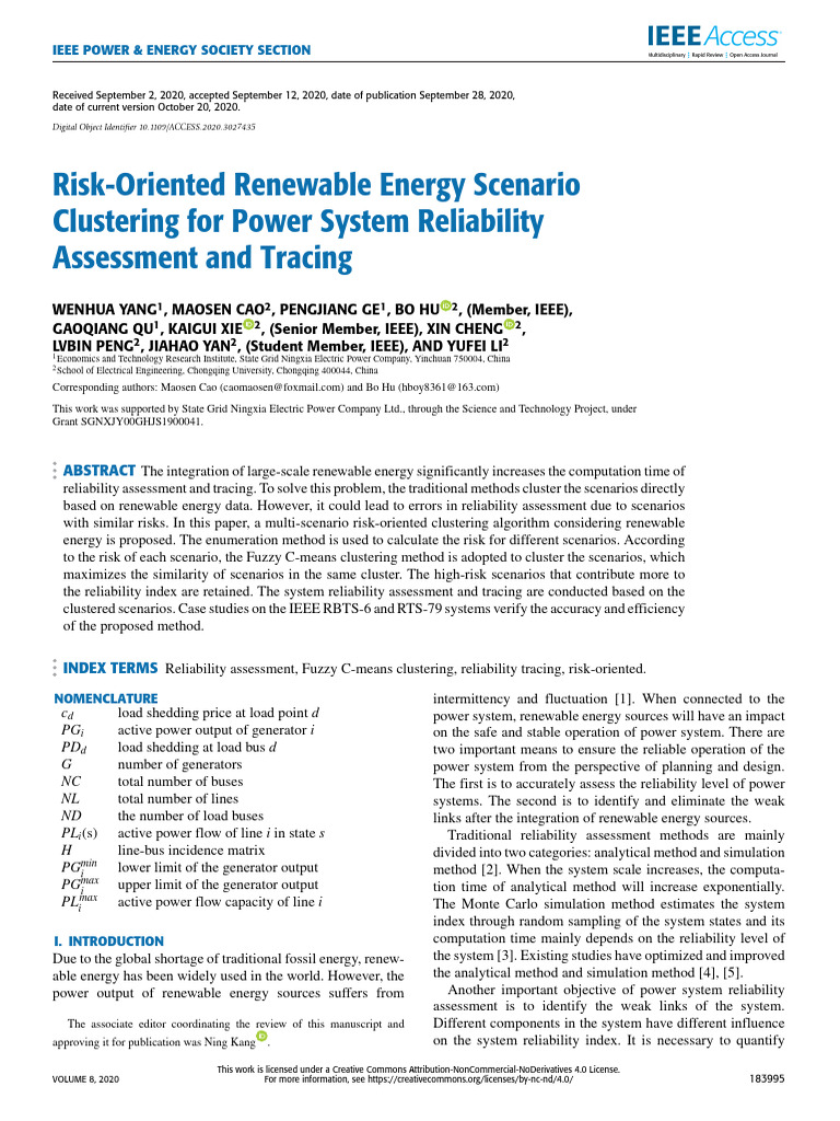 Gallery Detail: Dd2 Risk Oriented Renewable Energy Scenario Clustering For Power System