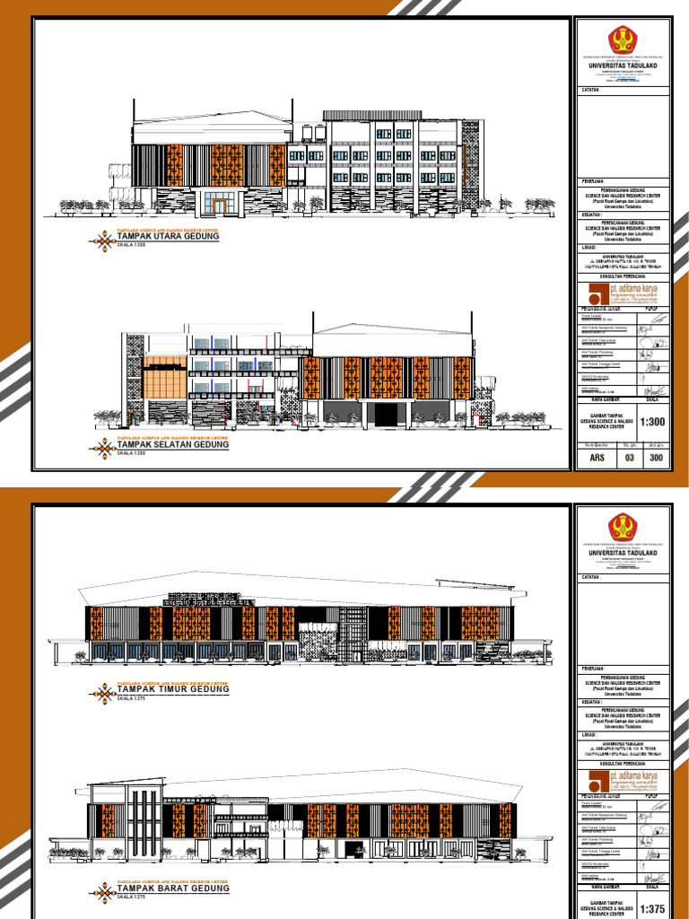 Denah dan Tampak Gedung Riset Tadulako | PDF