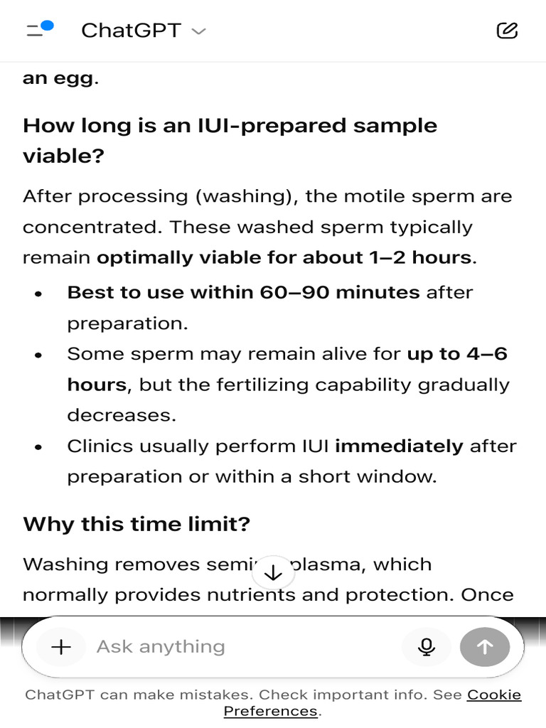 IUI Sperm Sample Viability Explained | PDF