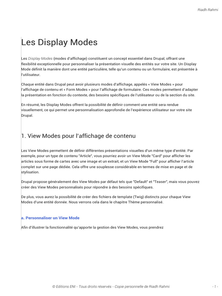 Modes d'affichage dans Drupal : Guide complet | PDF | Drupal | Logiciel