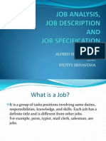 Job Analysis, Job Decription and Job Specification