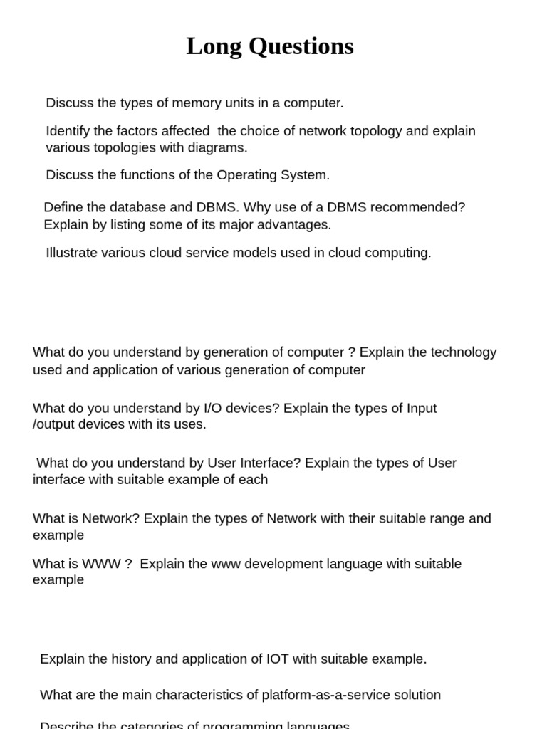 Computer Memory, Networks, and OS Explained | PDF