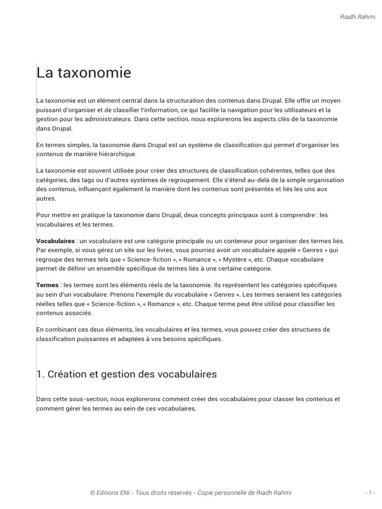 Taxonomie dans Drupal : Guide Complet | PDF | Drupal | Taxonomie (Biologie)