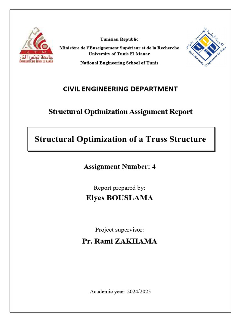 Truss Structure Optimization Report | PDF | Truss | Structural Analysis