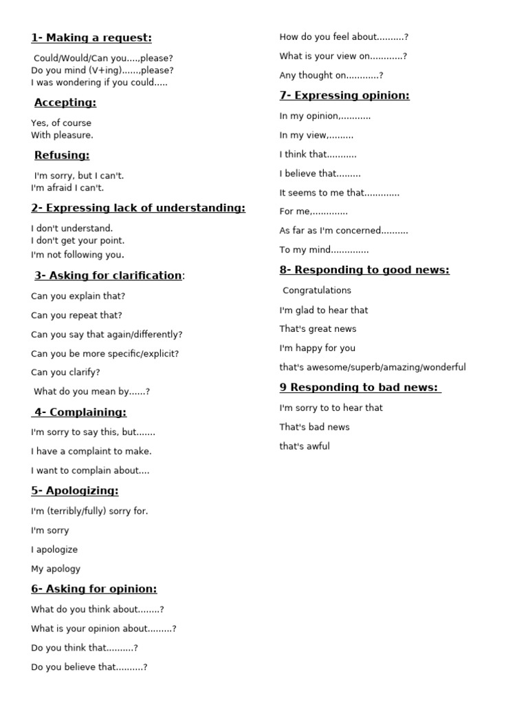 Essential Phrases for Effective Communication | PDF