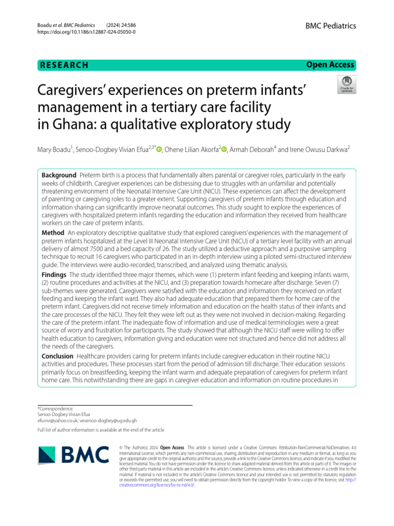 Caregiver Experiences in NICU Education | PDF | Neonatal Intensive Care ...