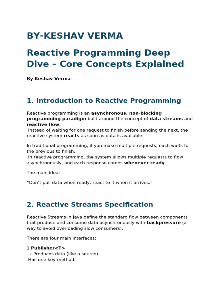 Keshav FinalReactive Programming Deep Dive - Core Concepts Explained ...