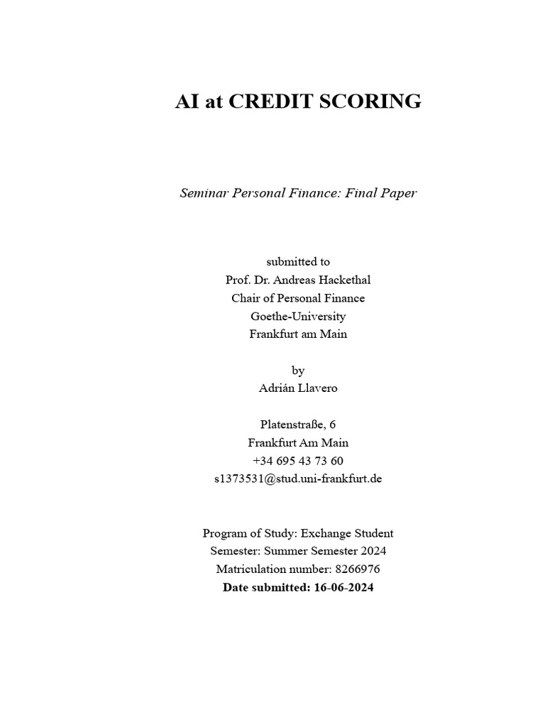 AI-Enhanced Credit Scoring Models | PDF | Artificial Intelligence ...