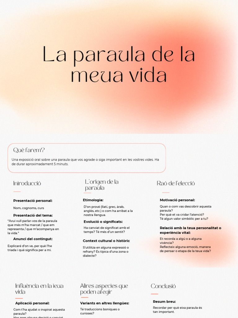 La paraula de la meua vida | PDF