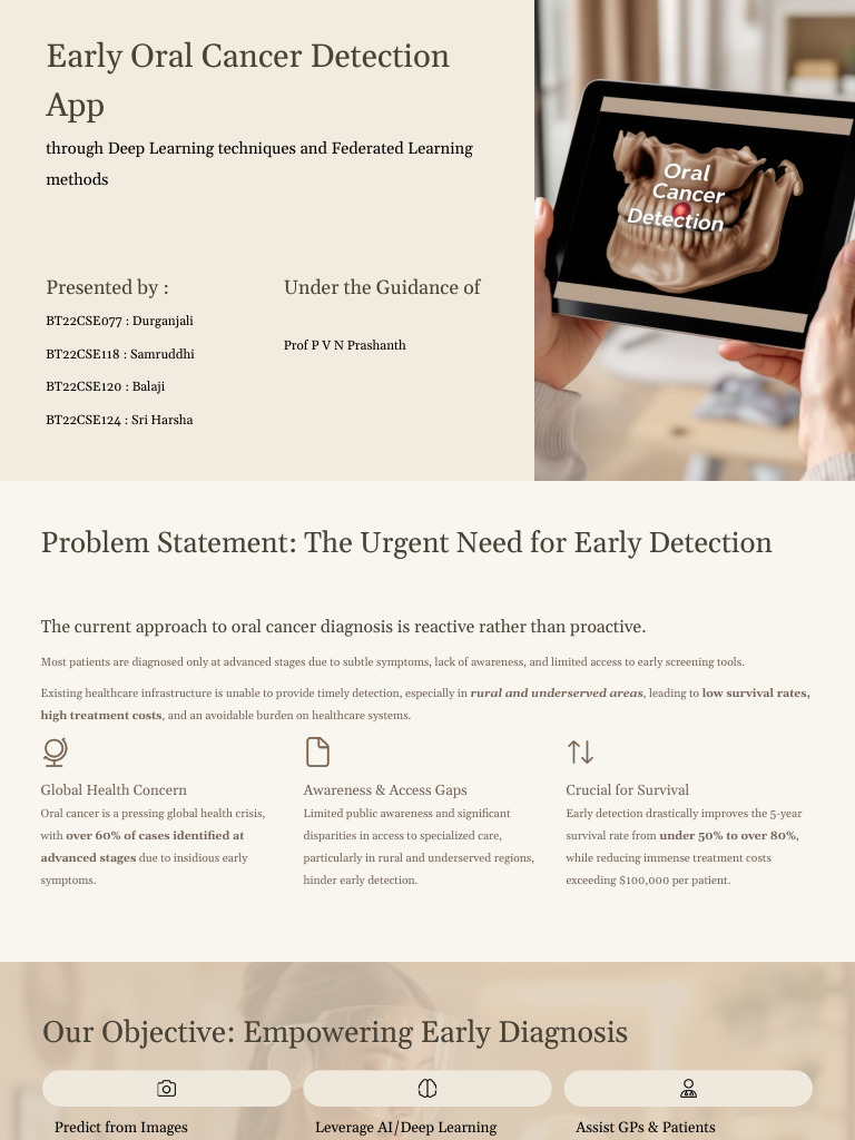 Early Oral Cancer Detection App | PDF | Artificial Intelligence ...