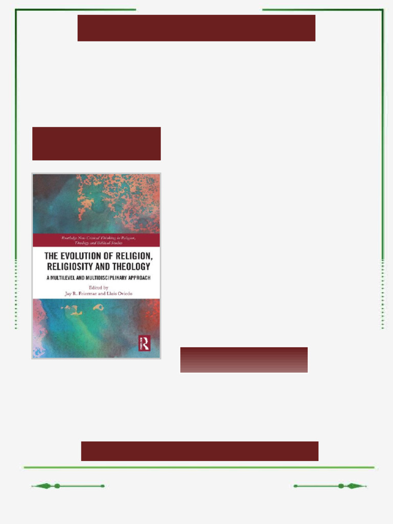 The Evolution of Religion Religiosity and Theology A Multi Level and ...