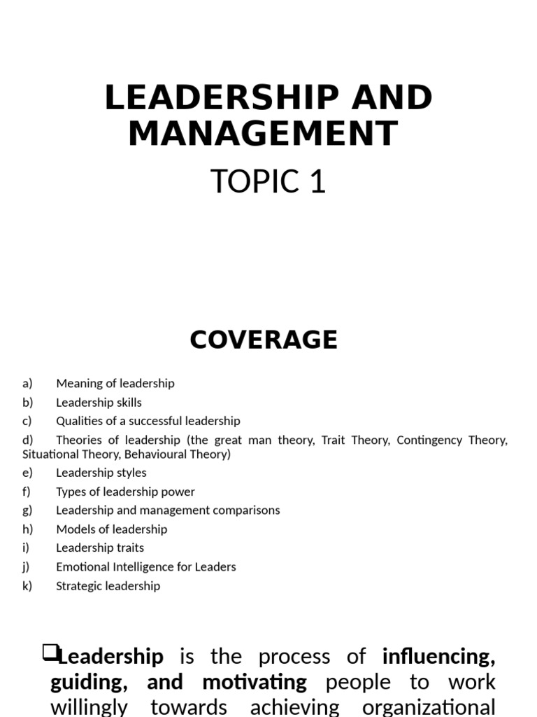 Leadership Skills and Theories Explained | PDF | Leadership | Emotional ...