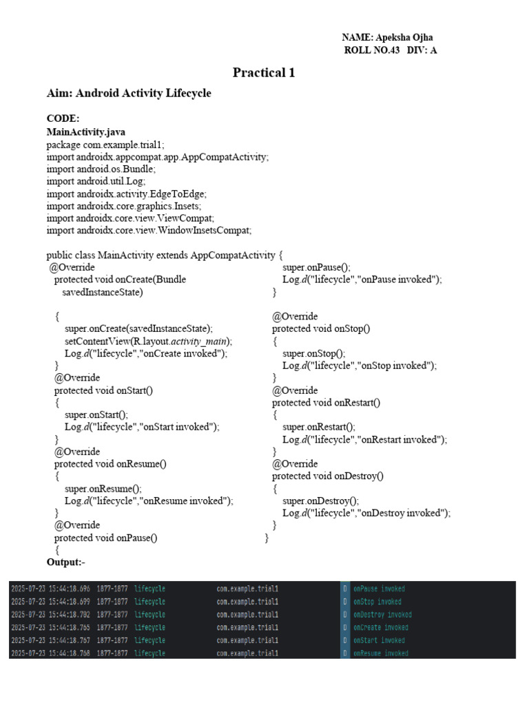 MC Practical Apeksha | PDF | Android (Operating System) | Software
