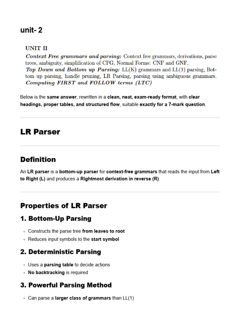 Understanding LR Parsers: Definition & Types | PDF | Parsing | Grammar