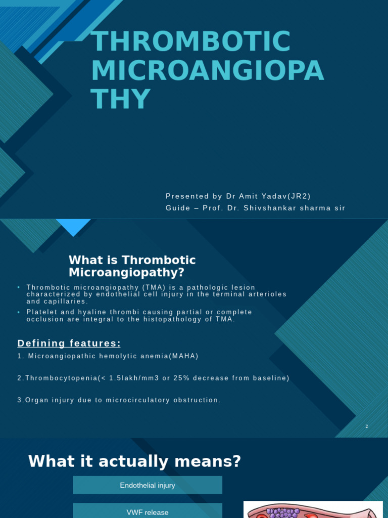 Thromboticmicroangiopathy 250328130503 75ee5640 | PDF | Medical ...