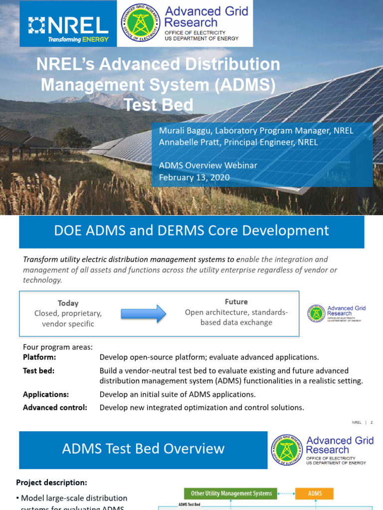 NREL Advanced Distribution Management System Test Bed | PDF ...