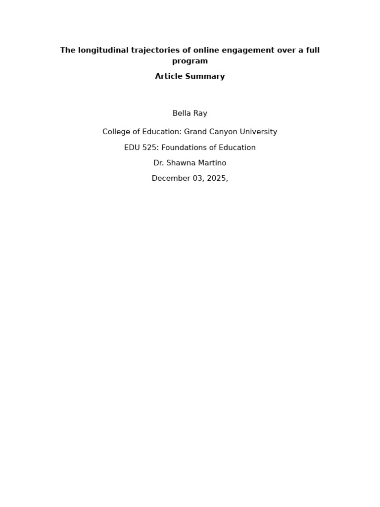 The Longitudinal Trajectories of Online Engagement Over A Full Program ...