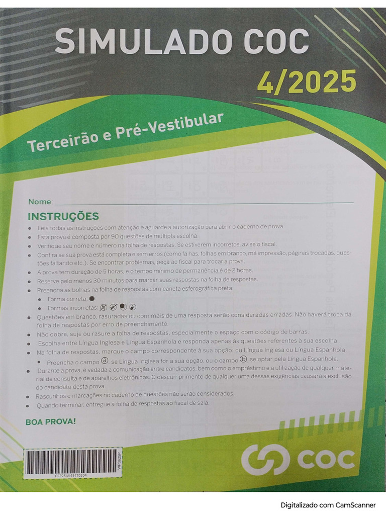 Coc 4 - 3em 4º Bim 2025 | PDF