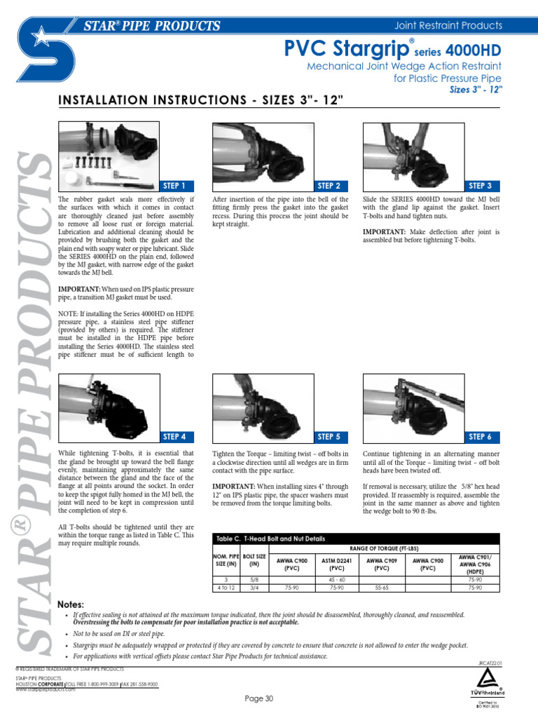 Installation Guide for Stargrip 4000HD | PDF | Pipe (Fluid Conveyance ...