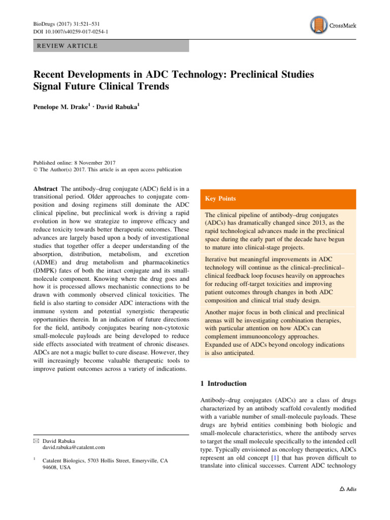 Recent Developments in ADC Technology Preclinical Studies Signal Future ...