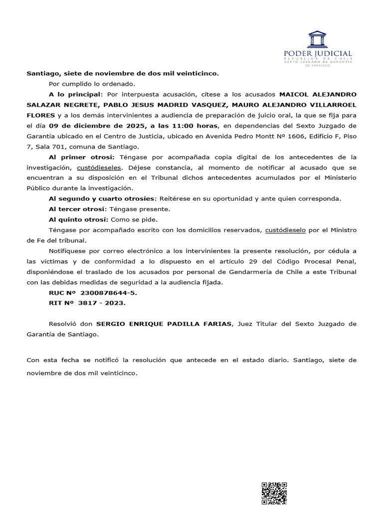 Audiencia de Preparacion de Juicio Oral | PDF | Justicia | Crimen y ...