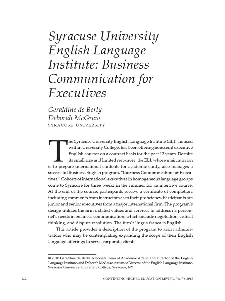 Executive Business English Program Overview | PDF | Reading ...