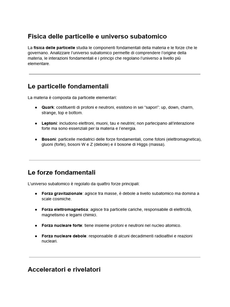Fisica Delle Particelle e Universo Subatomico | PDF