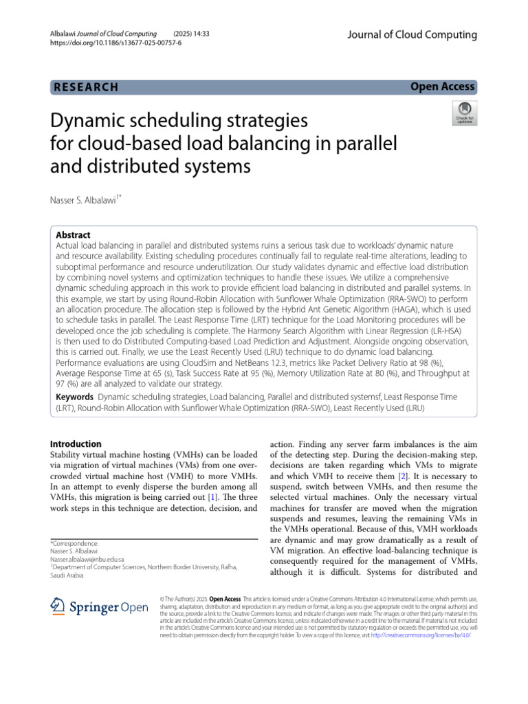Dynamic Load Balancing in Cloud Systems | PDF | Load Balancing ...