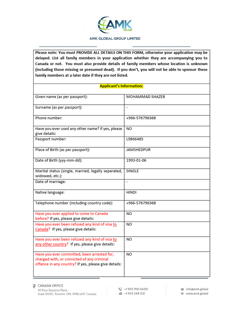 Personal Information Form (PI) - WP - 2023 | PDF | Government And ...