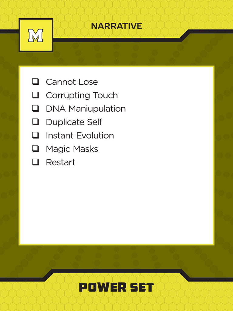 Marvel RPG Power Set Overview | PDF