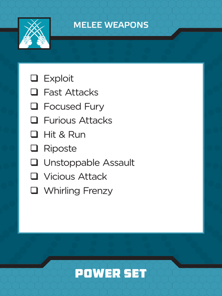 Marvel RPG Melee Weapons Power Set | PDF