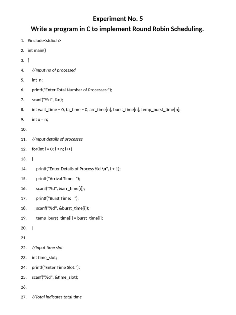 C Program for Round Robin Scheduling | PDF | Chess Openings | Chess