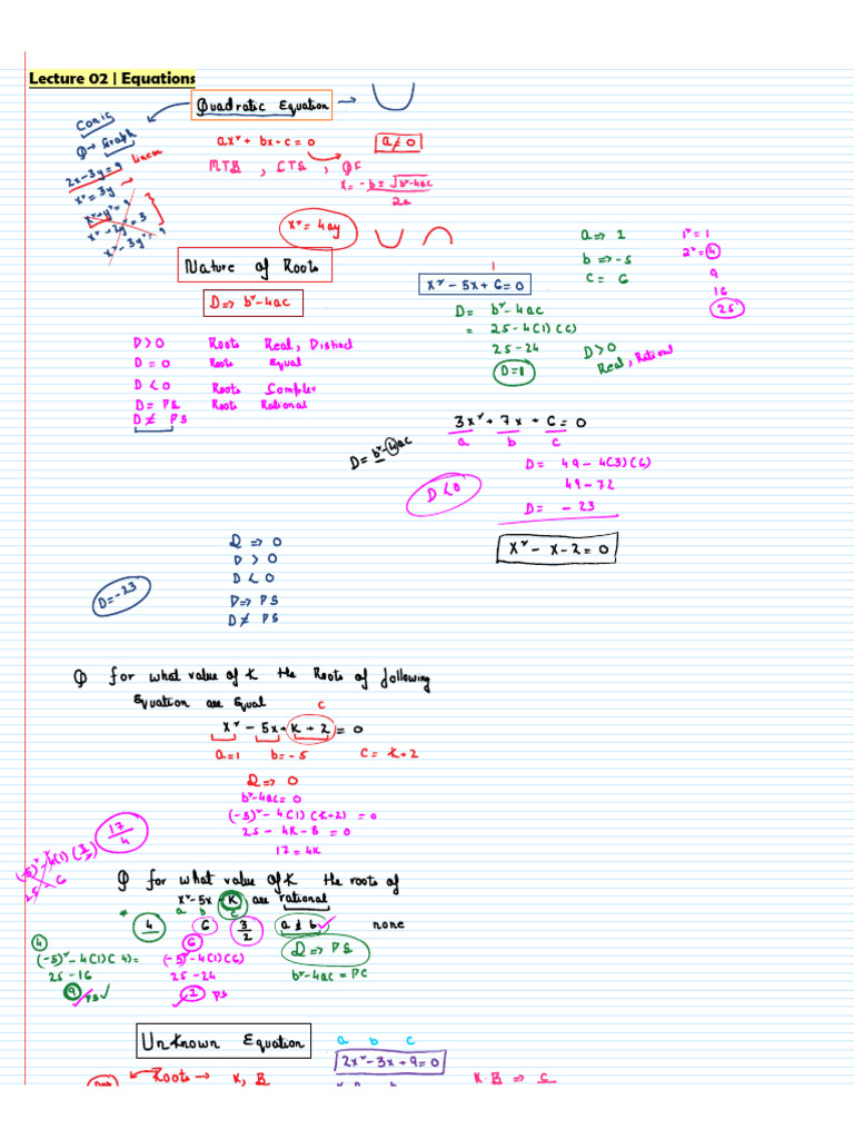 Lecture 02: Understanding Equations | PDF