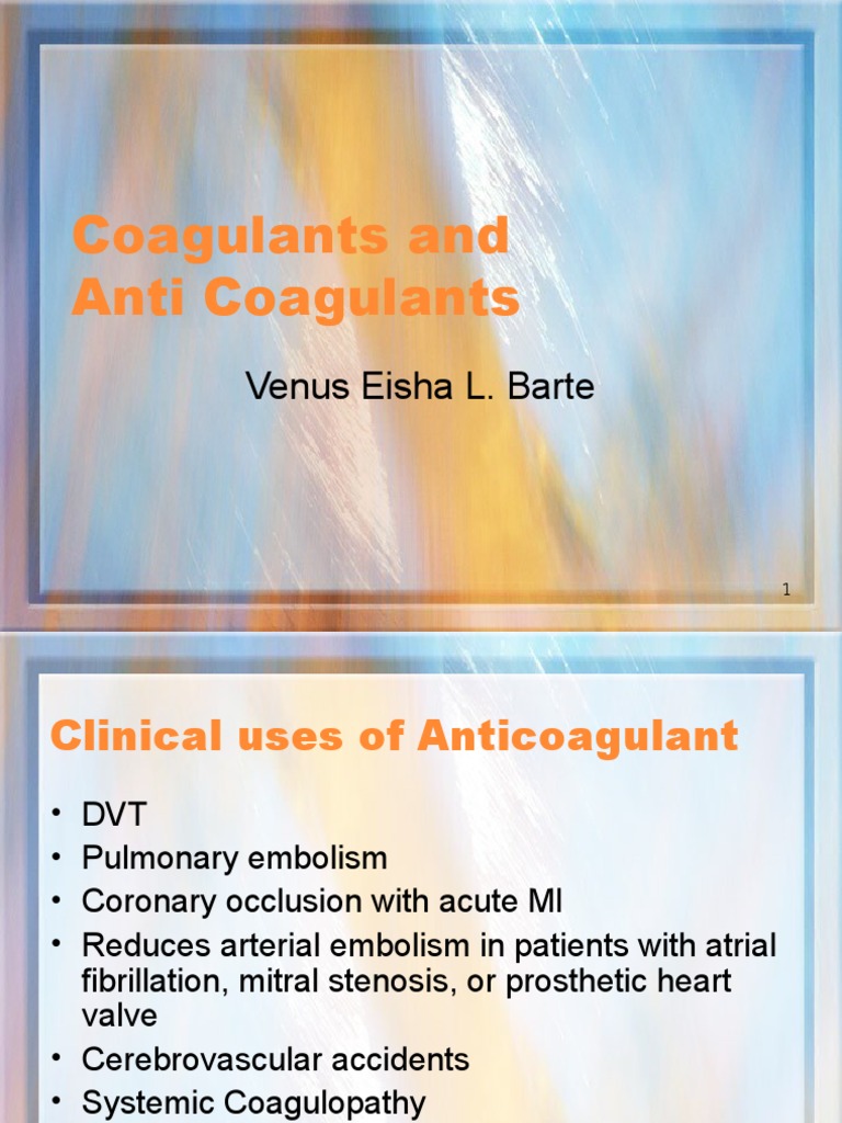 Coagulants and Anticoagulants Overview | PDF | Coagulation | Bleeding