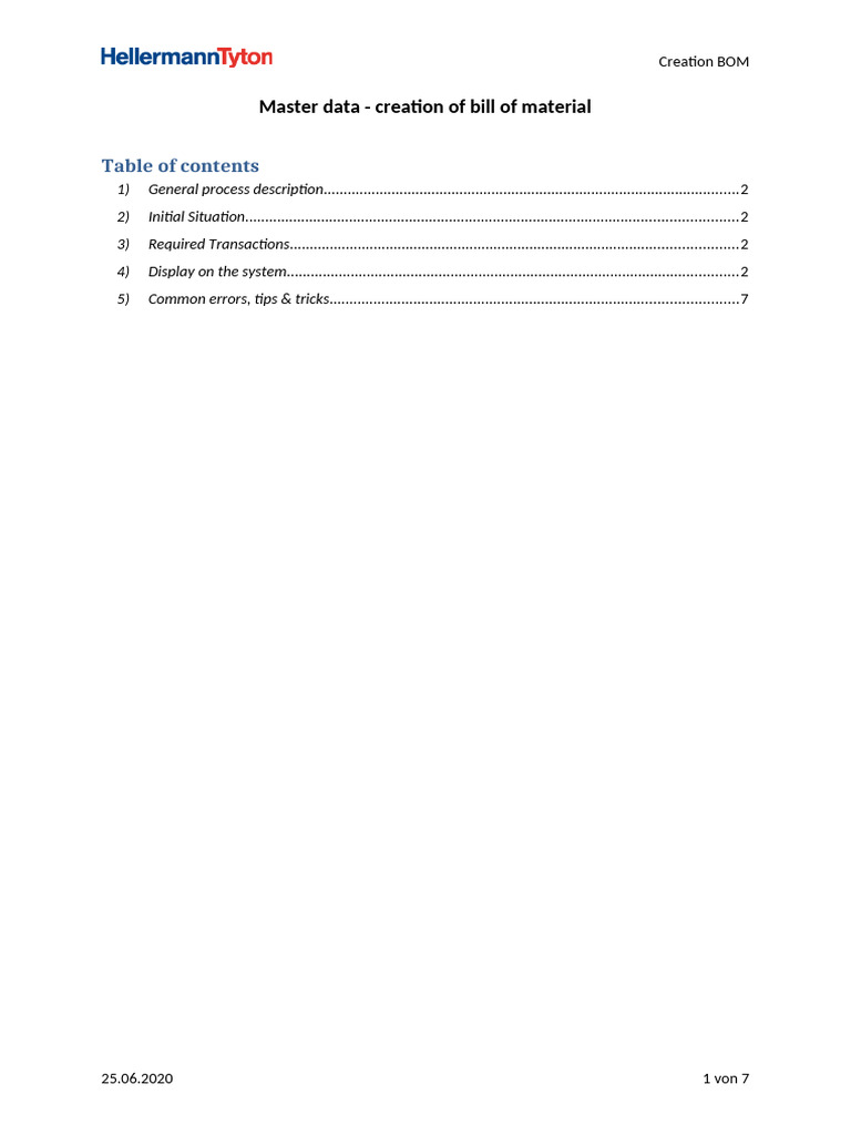 1_1 Create BOM | PDF | Software Engineering | Computing
