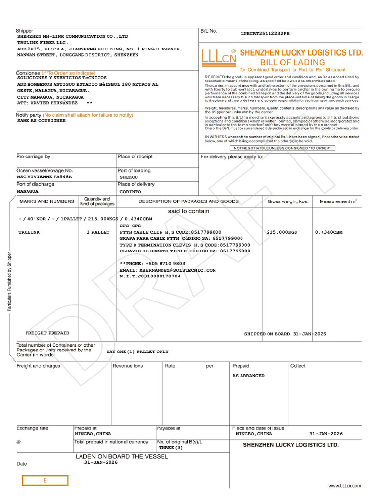 Draf BL-99100 - LSZ-LNBCRT25112232PH | PDF