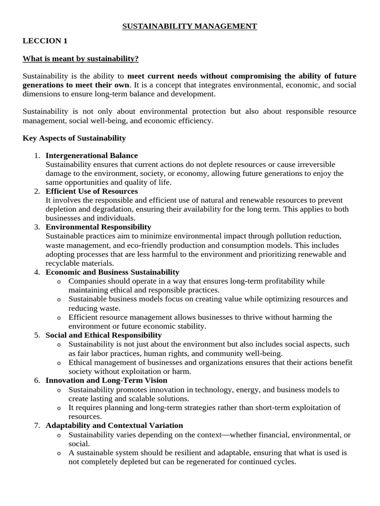 Understanding Sustainability Management | PDF | Sustainability ...