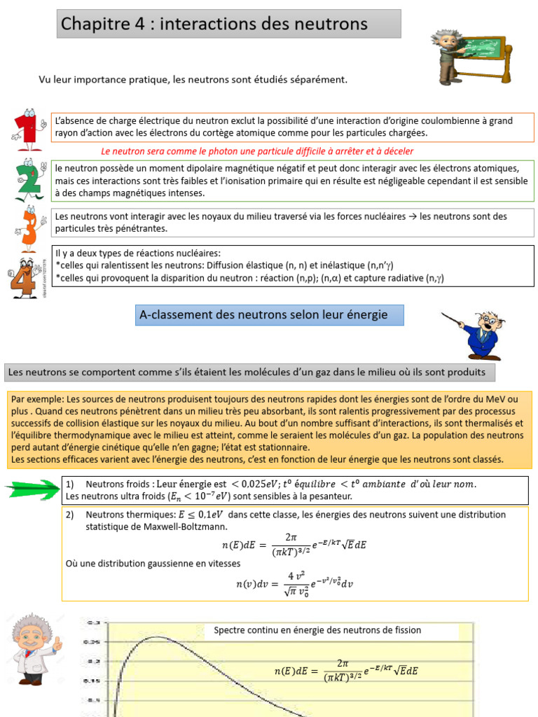 Interactions et classification des neutrons | PDF | Neutron | Fission ...