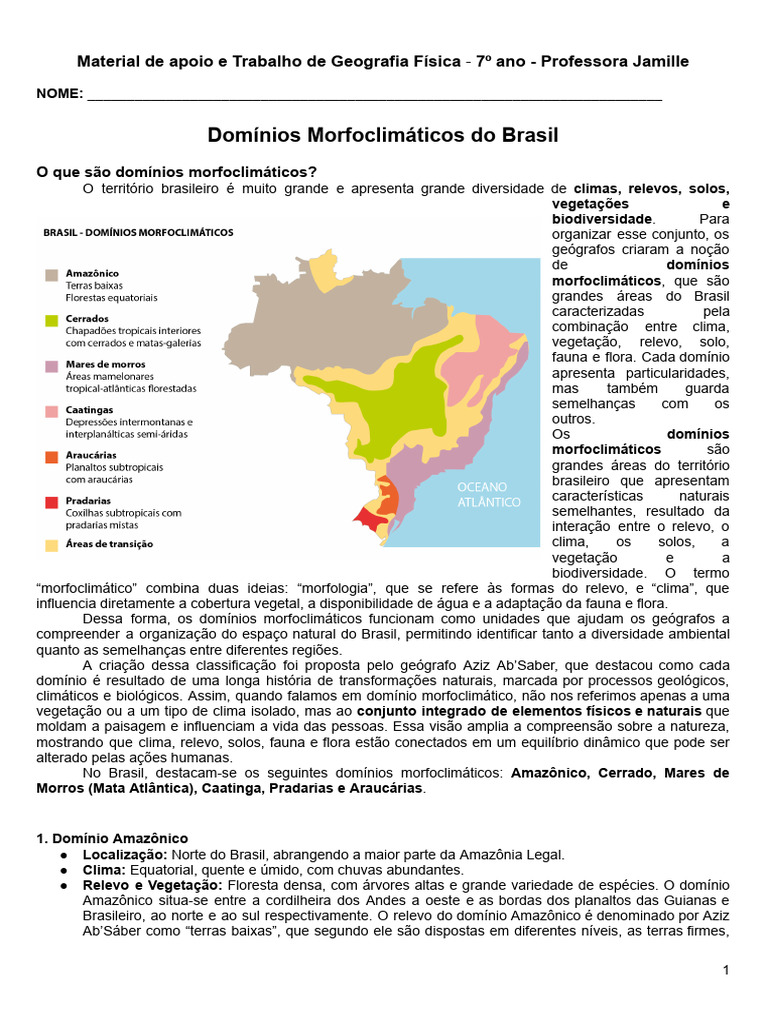 Domínios Morfoclimáticos do Brasil | PDF | Floresta Amazônica | Florestas
