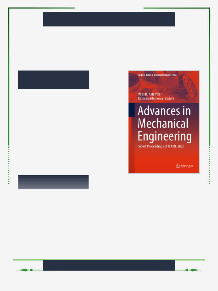 Advances in Mechanical Engineering: Select Proceedings of ICAME 2020 ...
