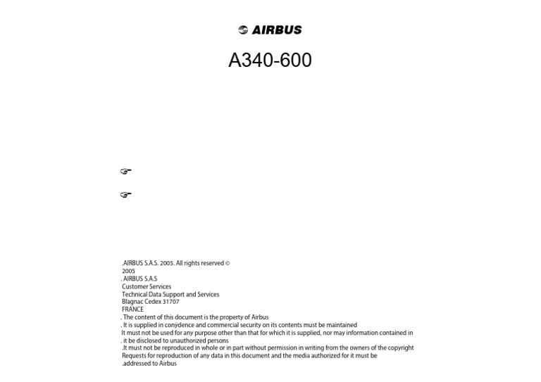 Airbus A340-600 Technical Data Manual | PDF