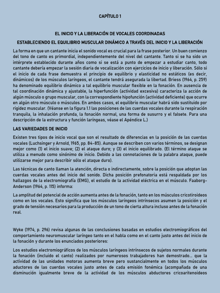 Técnicas de Inicio Vocal en Canto | PDF | Canto | Sonido