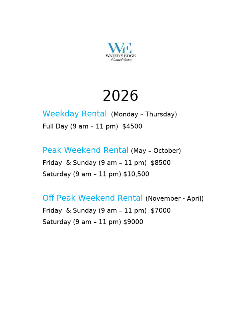 2026 Event Rental Pricing Guide | PDF